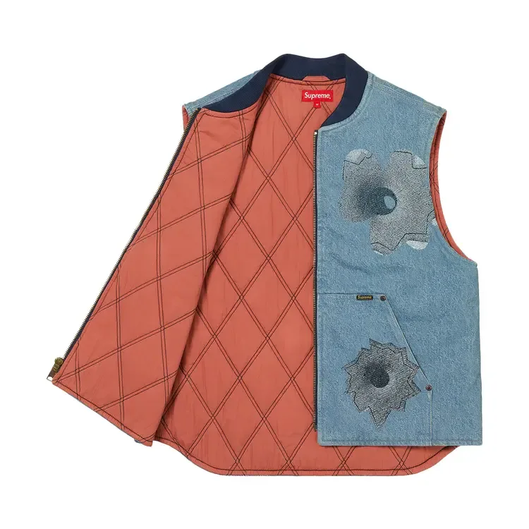 Жилет Supreme x Nate Lowman Work Vest 'Denim', синий — фото 3