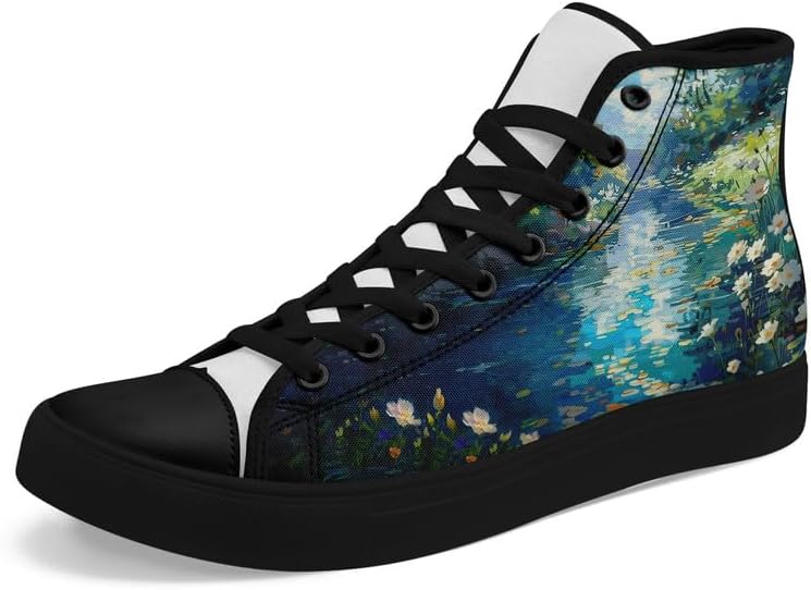 

Унисекс модные высокие кеды на шнуровке из хлопка с цветочным принтом, повседневная обувь для ходьбы и тенниса, дышащие, для весны и лета Awsole, Floral Pattern Shoes15