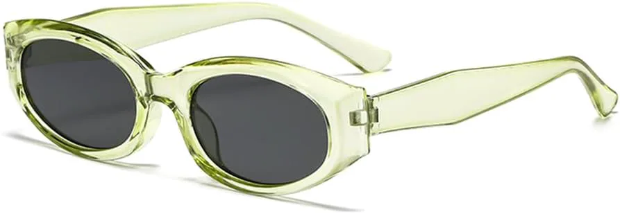 

Классические маленькие овальные винтажные солнцезащитные очки для женщин в стиле ретро, ​​женские очки с защитой от УФ-излучения UV400 TYUVIVO, Clear Green