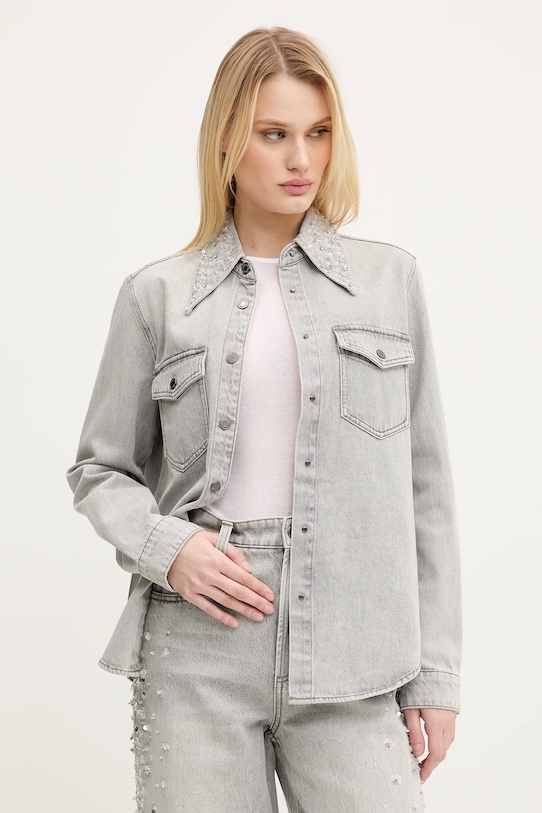 

Хлопковая рубашка Miss Sixty, серый