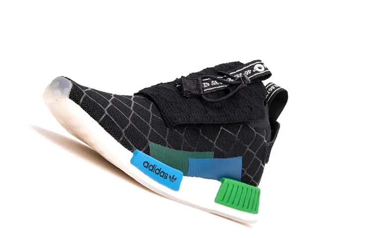 Кроссовки Adidas Originals NMD_TS1 Lifestyle Unisex, черный/белый/синий/зеленый — фото 3
