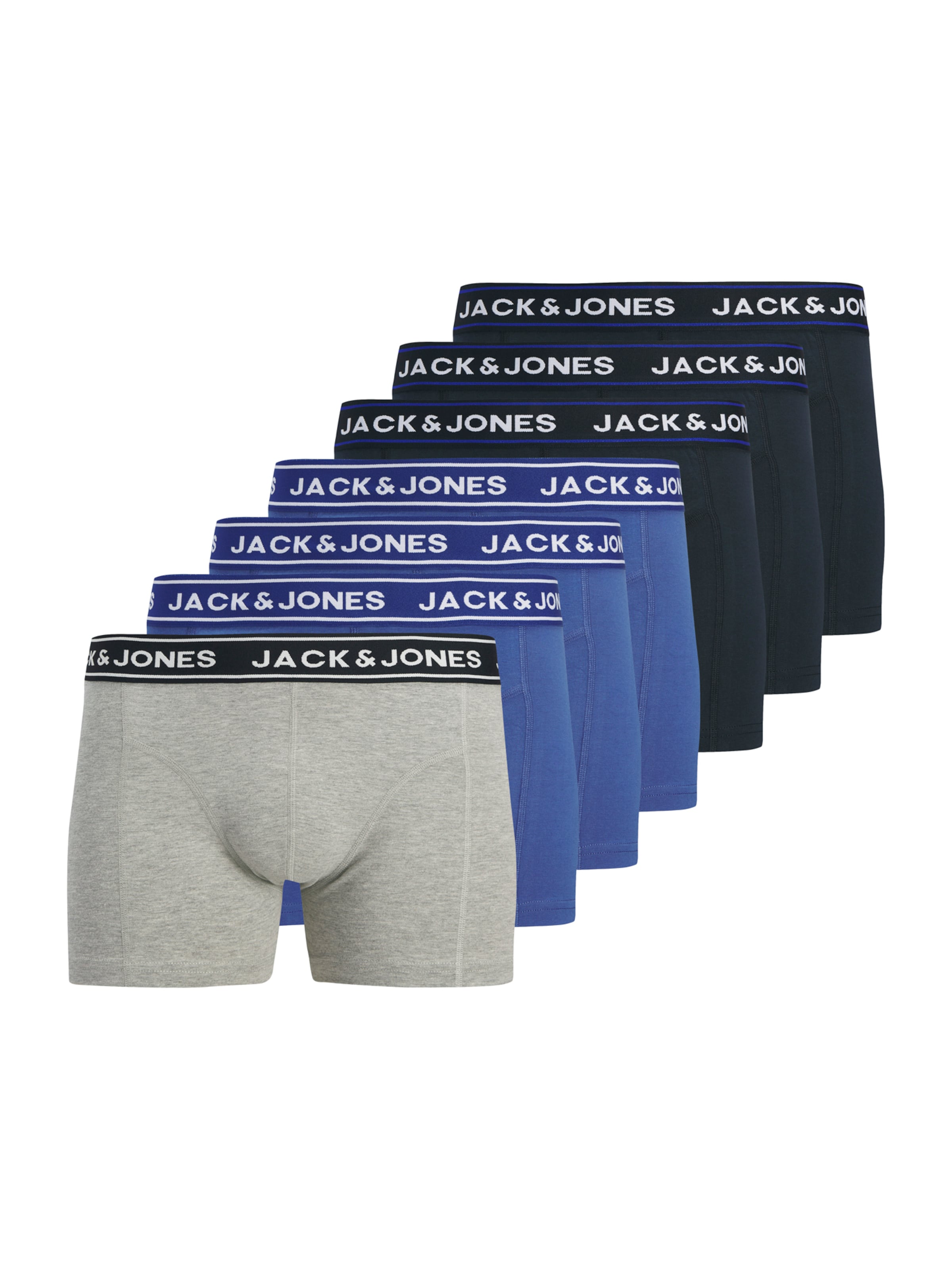 

JACK & JONES Трусы боксеры 'JACDANNY' в цвете Blue, Night Blue, Mottled Grey