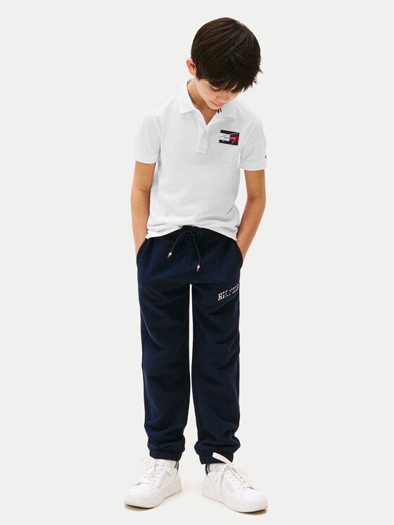 Рубашка поло стандартный крой Script Flag Logo KB0KB09711 Tommy Hilfiger, белый — фото 2