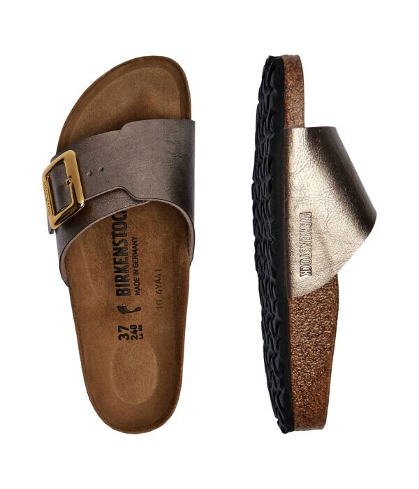 Тапочки Birkenstock Catalina с элементами кожи, золотой — фото 4