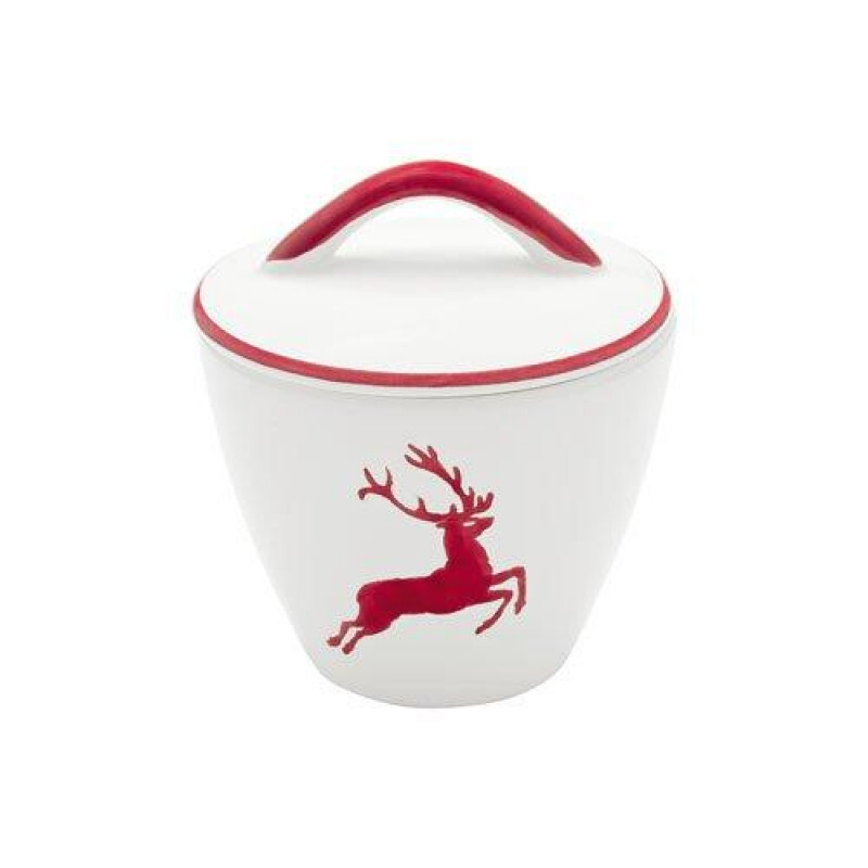 

Сахарница Ruby Red Deer Gourmet d: 9 см / высота: 10,5 см Gmundner Keramik, бело-красный