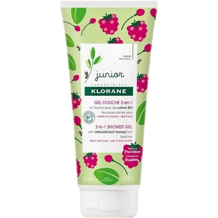 

Гель для душа Junior 2в1 для тела и волос, 200 мл - малиновый, Klorane