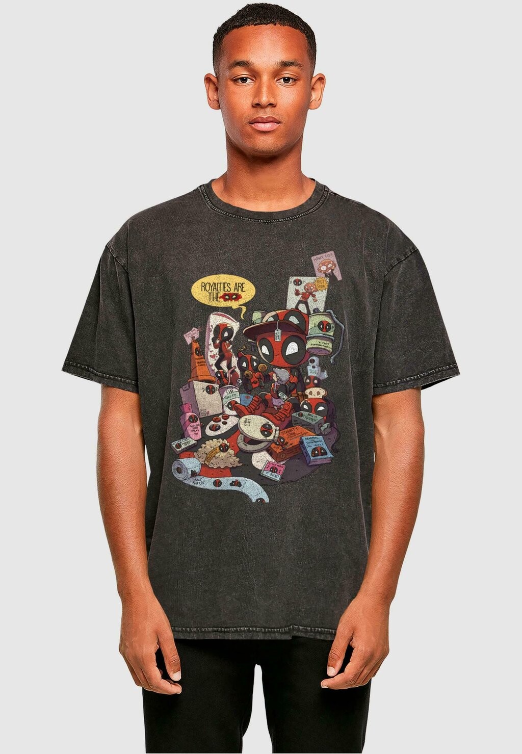 

Футболка с принтом DEADPOOL MERCHANDISE ROYALTIES ABSOLUTE CULT, черный