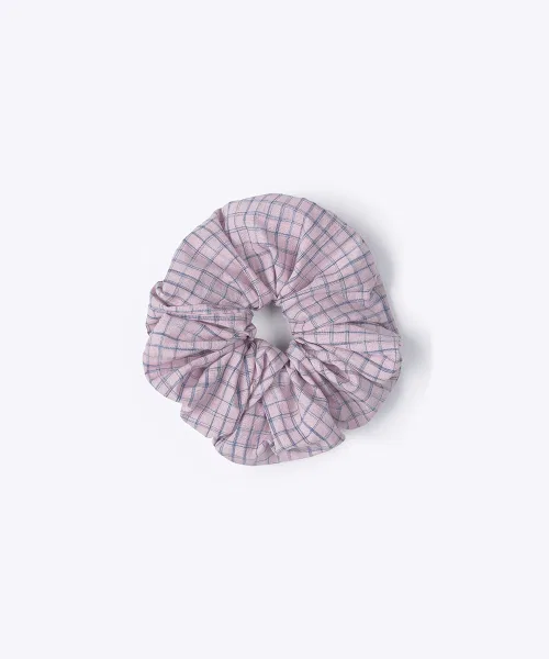 Резинка для волос Monce Check Fabric Scrunchie 320SHOWROOM розовая — фото 3
