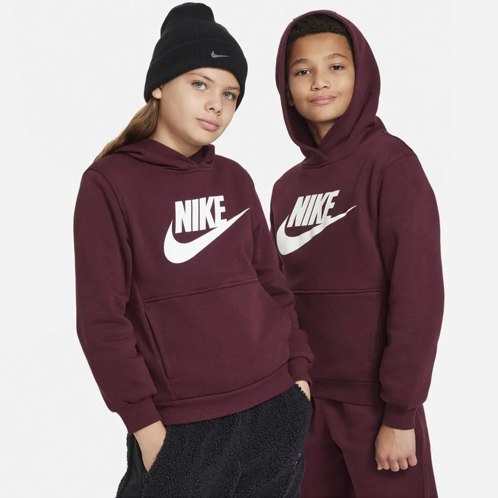 

Толстовка с капюшоном Nike Sportswear "CLUB FLEECE BIG KIDS' HOODIE", цвет Night Maroon/White