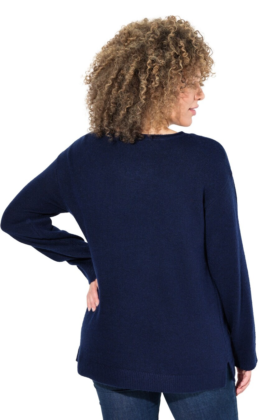 

Тонкий вязаный свитер Ulla Popken Sweater, морской синий