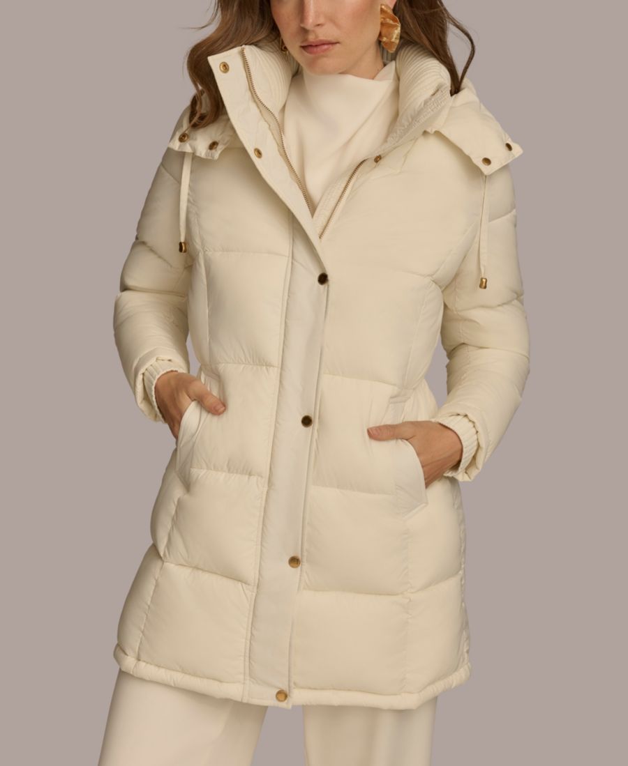 

Женская пуховая куртка с капюшоном Donna Karan New York, Ivory