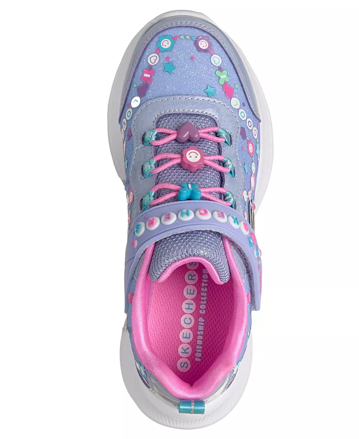 Little Girls Jumpsters 2.0 - Besties 4Ever застежка на липучке повседневные кроссовки от Finish Line Skechers, мультиколор — фото 4