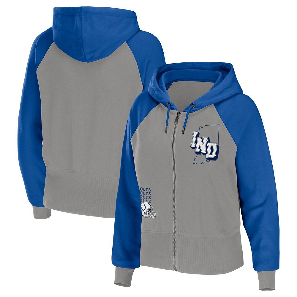 

Женская одежда WEAR by Erin Andrews Серая толстовка с молнией во всю длину Indianapolis Colts Colorblock, цвет Clt Grey