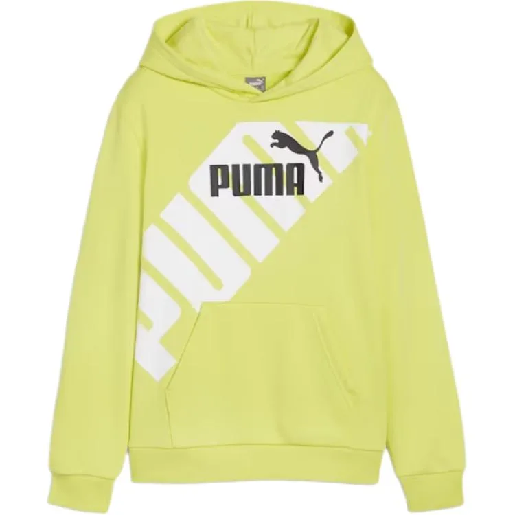 PUMA Толстовка POWER Youth Graphic Hoodie желто-зеленая для подростков