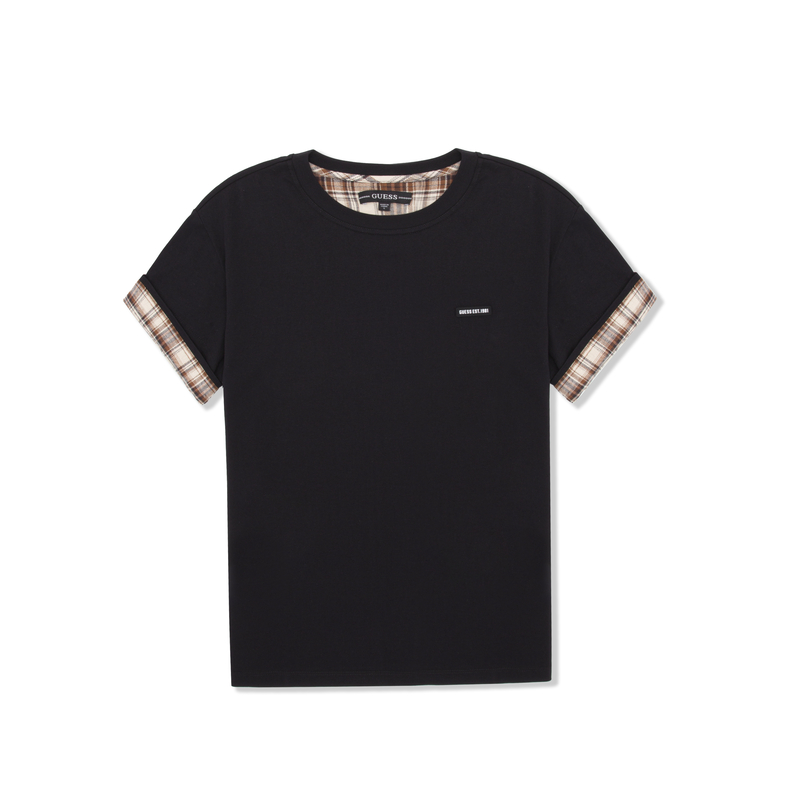 

Футболка мужская с круглым вырезом Moderate GUESS, jblk-черный plaid