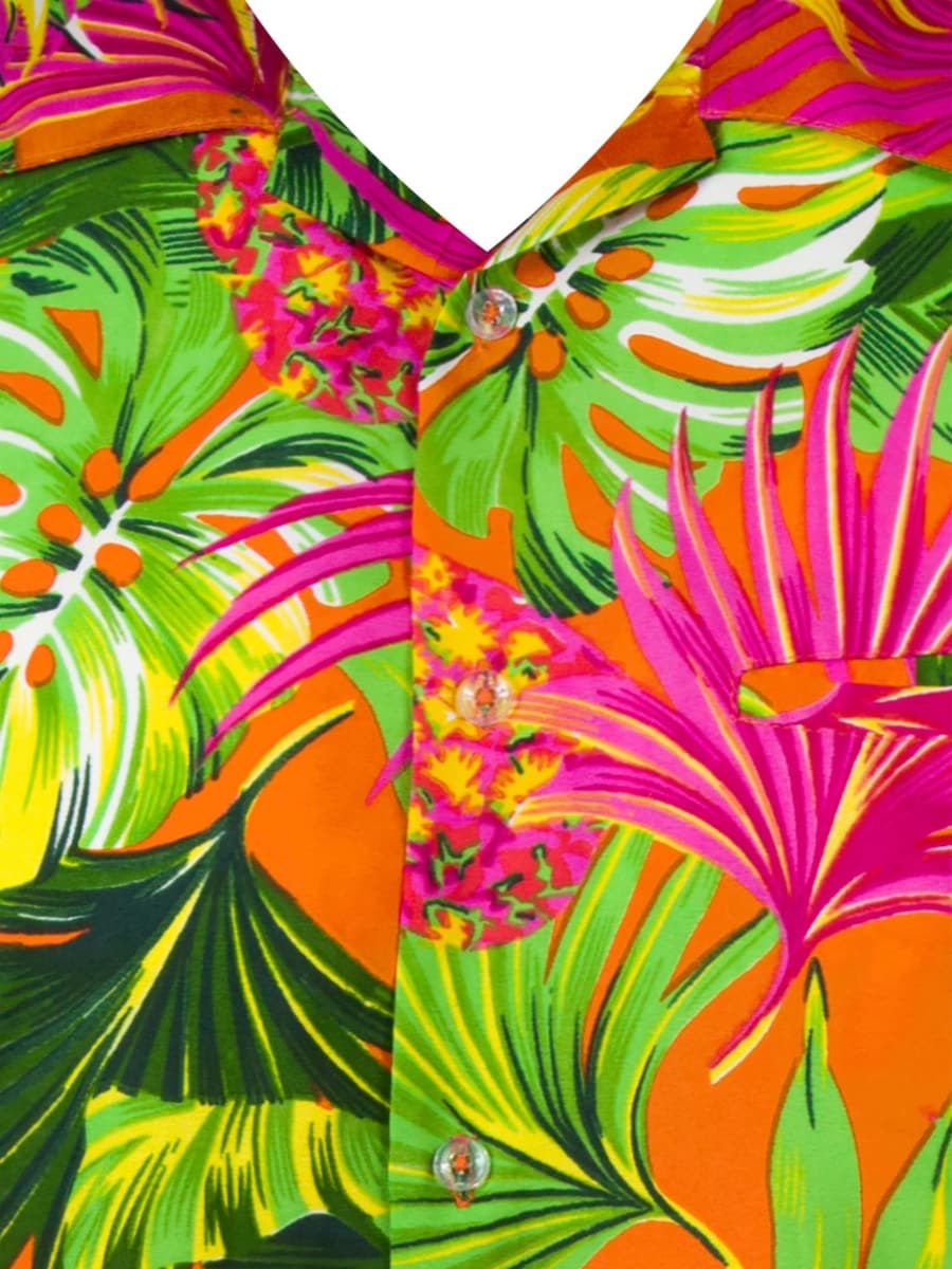 Рубашка на пуговицах классического кроя King Kameha Pineapple Leaves, оранжевый — фото 3