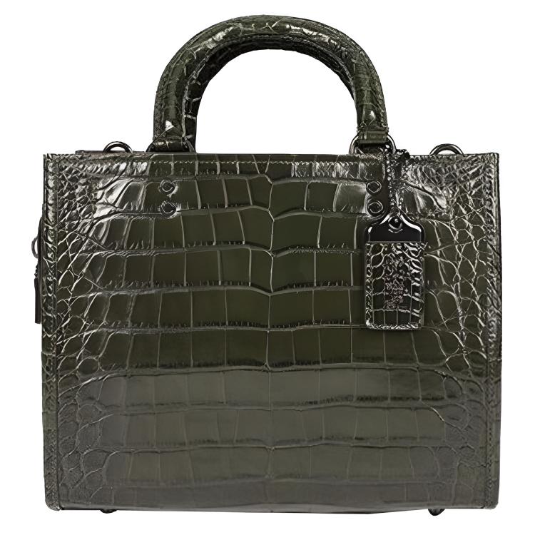 

Coach Женская сумка через плечо Rogue из крокодиловой кожи, средний размер, темно-зеленый цвет