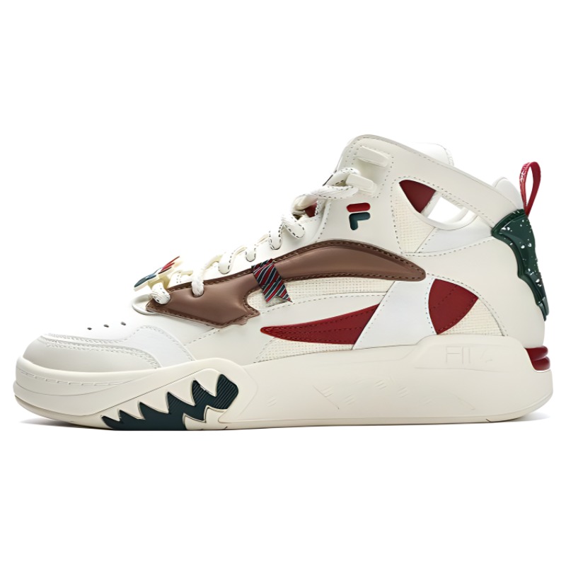 

FILA FUSION Десперадо Рождественские баскетбольные кроссовки мид-топ мужские бело-красные