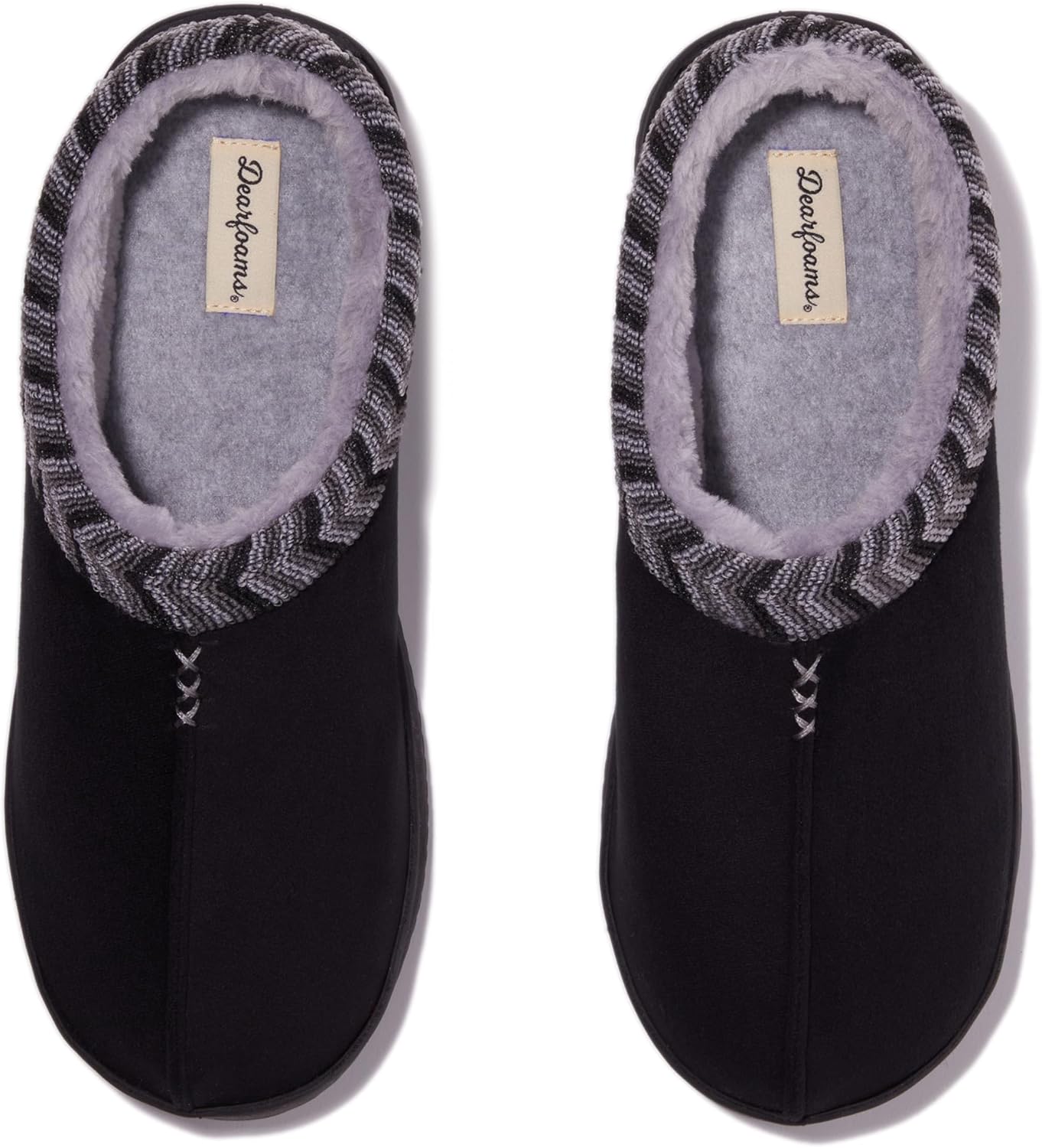 Мужские сабо Dearfoams Warner с памятью формы для использования в помещении и на улице, черный — фото 2
