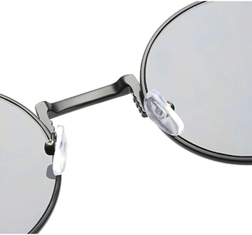 

Круглые солнцезащитные очки LVTFCO для мужчин и женщин, в стиле металлик-панк, винтажные, модные, с зеркальными линзами и защитой от УФ-излучения UV400, 10-goldwhite