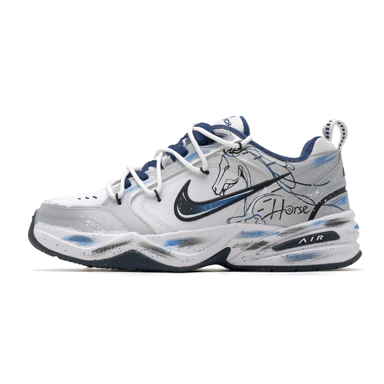 Nike Кроссовки мужские Air Monarch 4 с увеличенной высотой, устойчивые к истиранию, серые