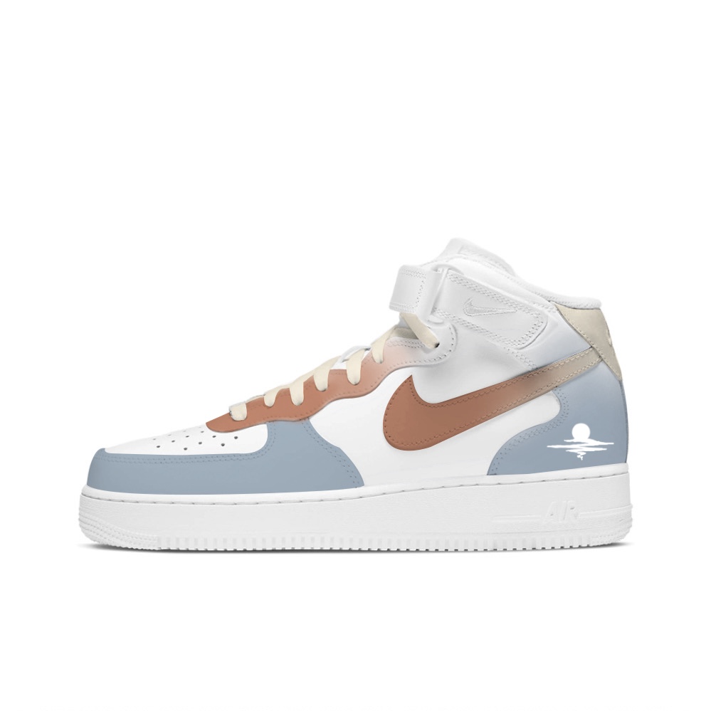 

Мужские кроссовки для скейтбординга Nike Air Force 1, White/Blue/Brown