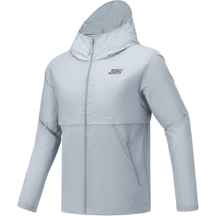 

Skechers Удобная спортивная куртка мужская серебристо-серая 03KR, Silver Gray-03 KR