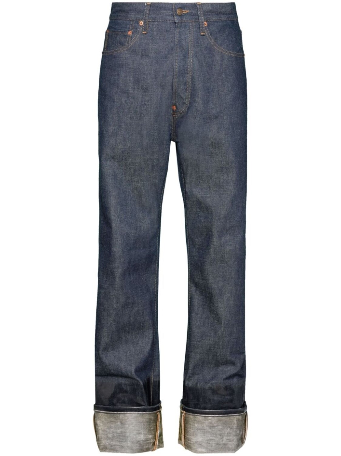 

Maison Margiela джинсы Lacquered с подворотами, синий