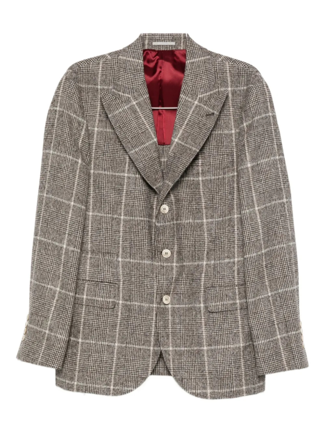 

Блейзер в клетку Brunello Cucinelli, коричневый