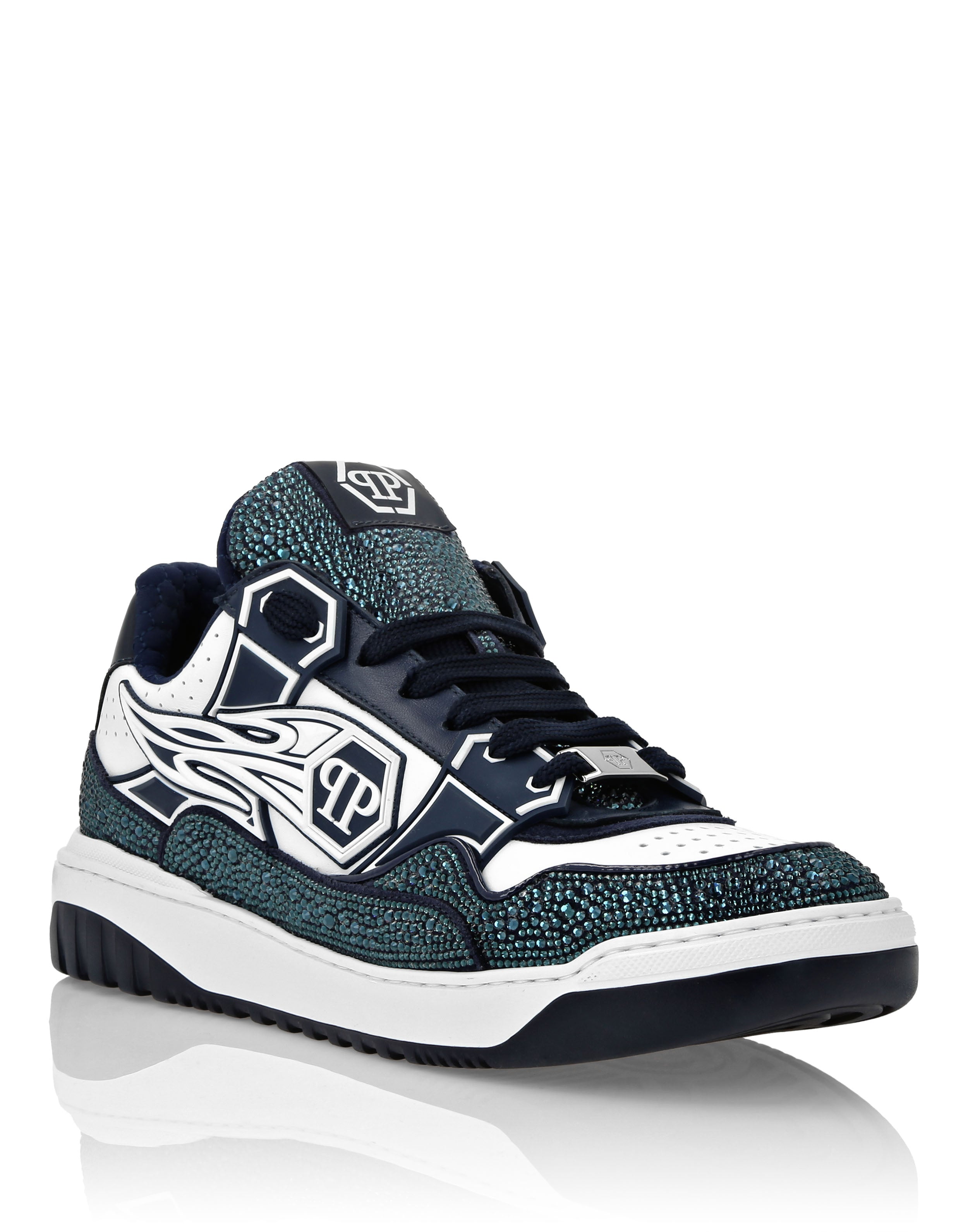 Кожаные низкие кроссовки Moon Walker PHILIPP PLEIN, белый/черный — фото 3