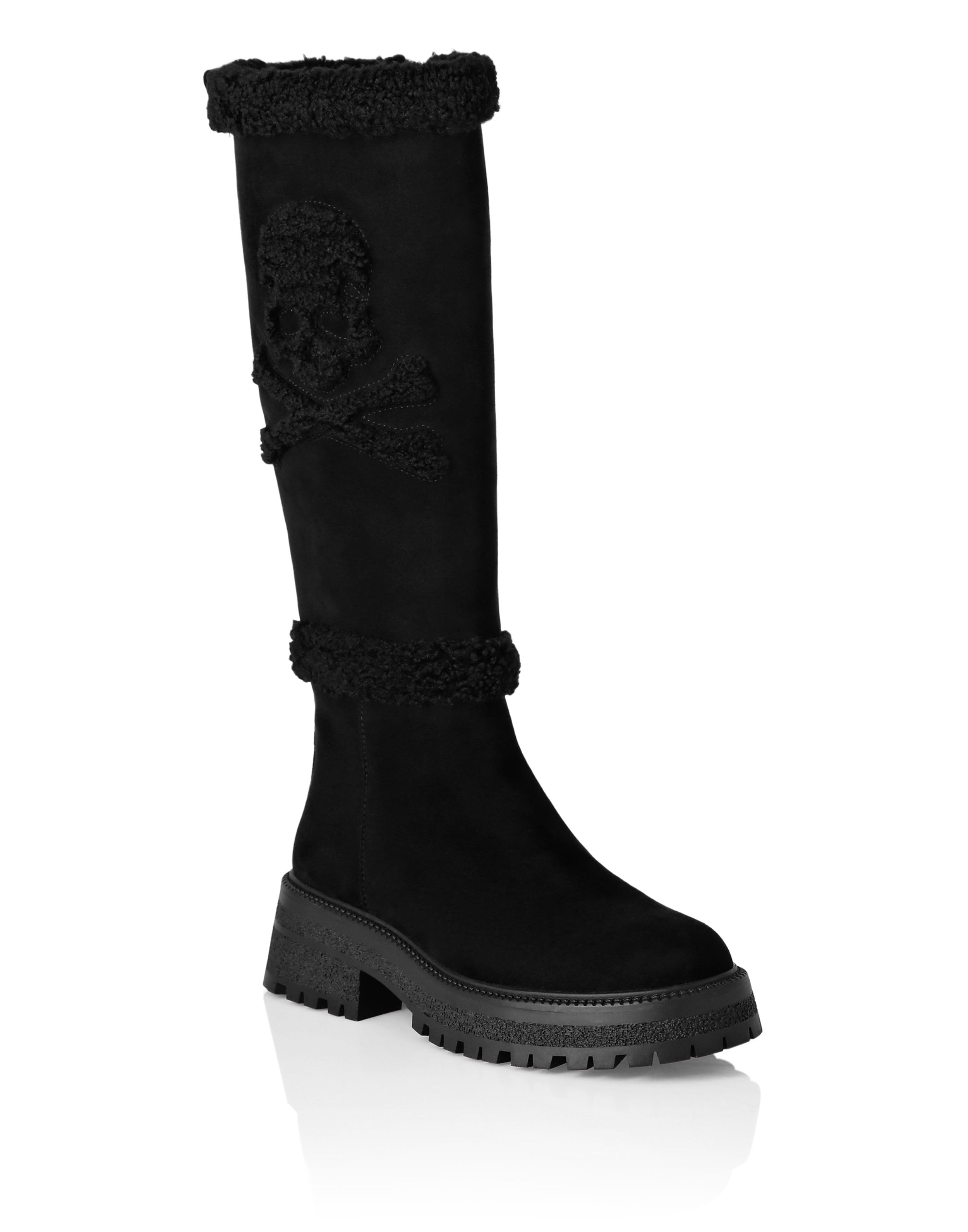 Ботинки Mid Flat Skull & Bones PHILIPP PLEIN, черный