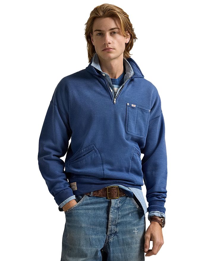 

Флисовая толстовка Vintage Fit с карманом Polo Ralph Lauren, синий