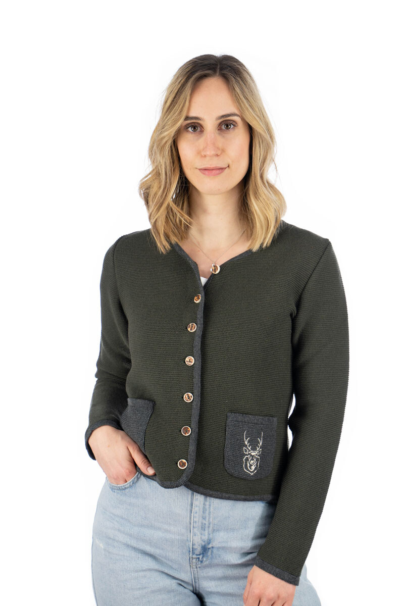 

Кардиган OS Trachten Strickjacke Enkeyo, темно-зеленый