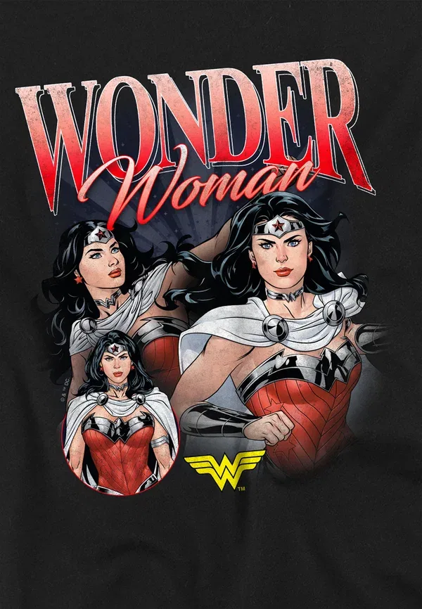 Футболка Cotton Soul Wonder Woman White Cape Bootleg Print, черный — фото 3