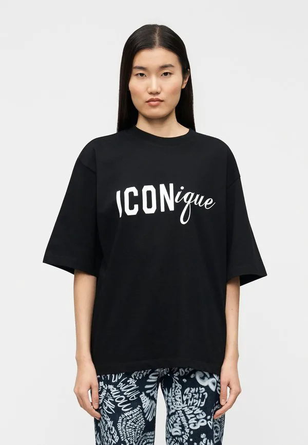 

Футболка iconique свободного кроя с принтом Dsquared2, Black, Черный, Футболка iconique свободного кроя с принтом Dsquared2, Black