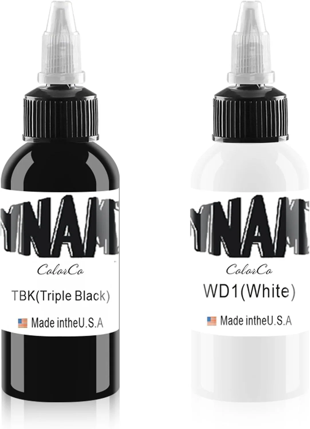 Набор из 2 бутылок тату-чернил Pure Black Ink и Bright White Tattoo Ink (30 мл) Dldn01