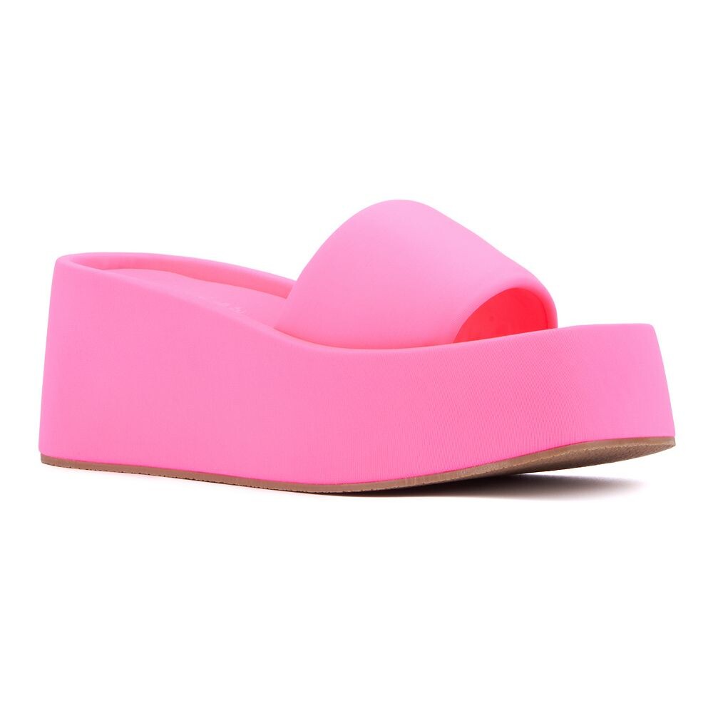 Женские сандалии на платформе Olivia Miller Uproar, цвет Neon Pink