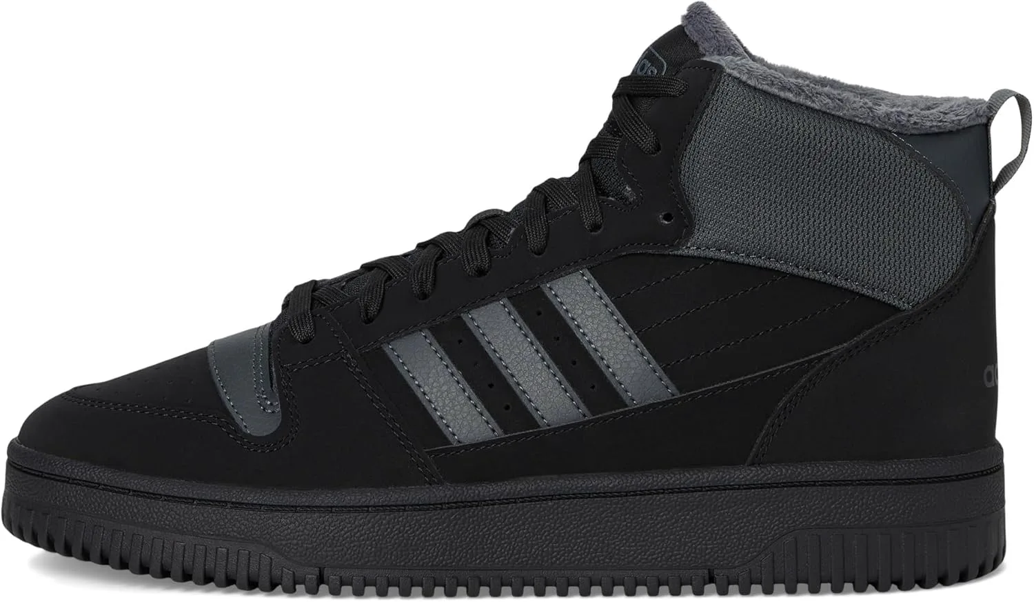 Женские баскетбольные кроссовки Adidas Break Start Mid Top зимние, черный/серый — фото 4