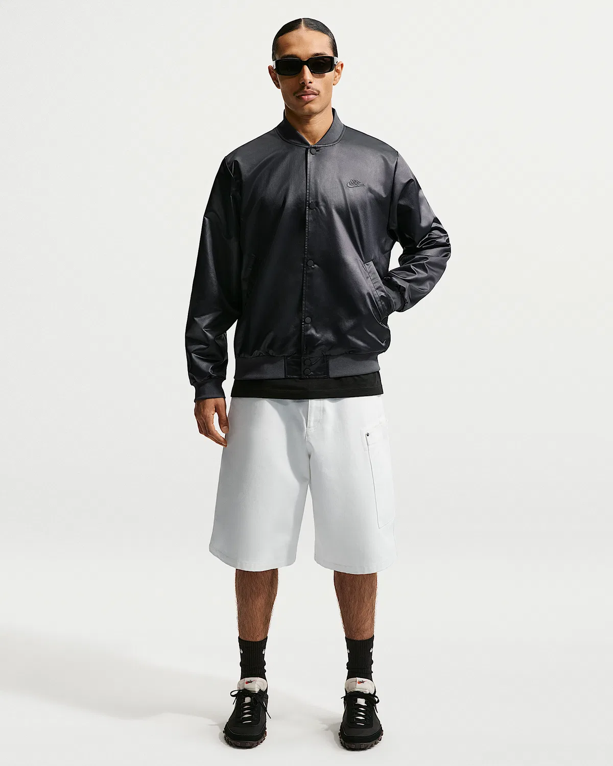 Мужская куртка-бомбер Nike Sportswear Club, Black/Anthracite — фото 4