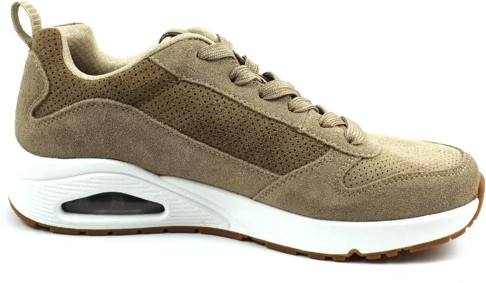 Мужские кроссовки Skechers UNO Solypsis, Taupe Leather Mesh Trim — фото 4