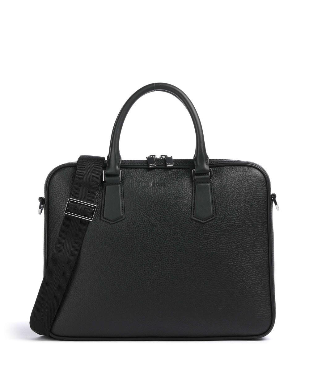 

Сумка для ноутбука Crosstown 14″ из зернистой коровьей кожи Boss, черный