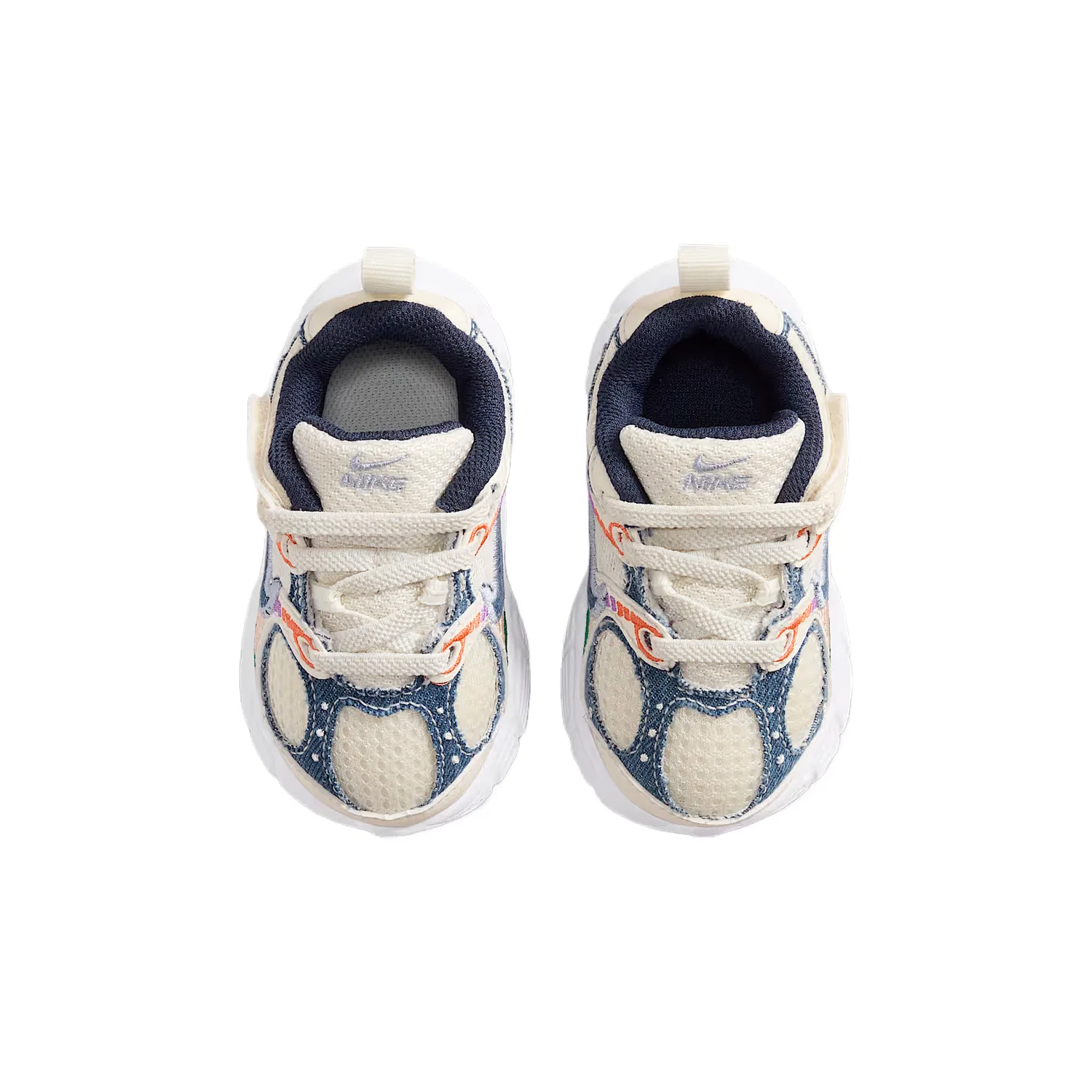 Кроссовки V5 RNR Breathable Low Top для малышей Nike, Soft Pearl White/Denim Blue/Malachite Green/Midnight Blue — фото 4