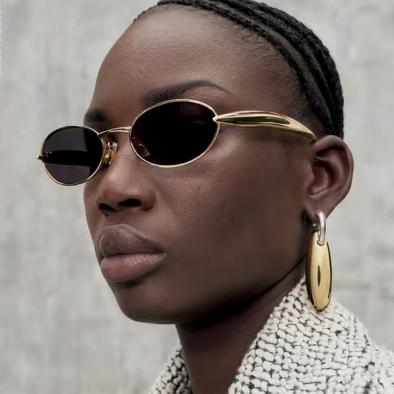 

Стильные солнцезащитные очки-авиаторы большого размера для женщин, модные 2025 года, в металлической оправе, с защитой от УФ-излучения Chicid, A04 Gold Frame/Grey Lens