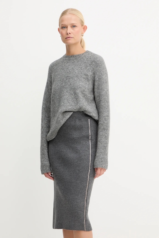 

Свитер из смесовой шерсти Boss, серый