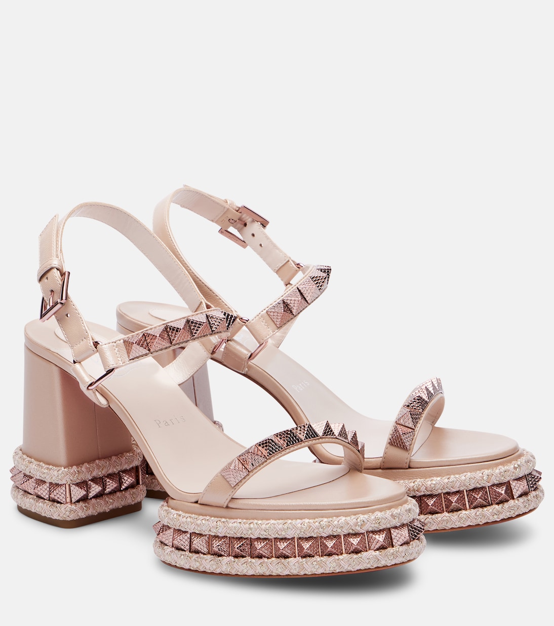 Суперклассные кожаные сандалии на платформе Superaclou 85 Christian Louboutin, Leche/Lin Leche