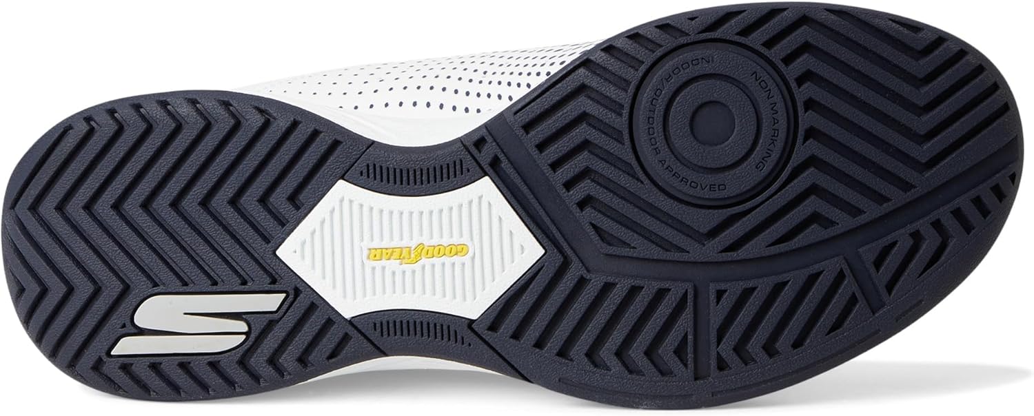 Мужские кроссовки Skechers Viper Court Reload с легким надеванием без рук, белый/синий/темно-синий — фото 4