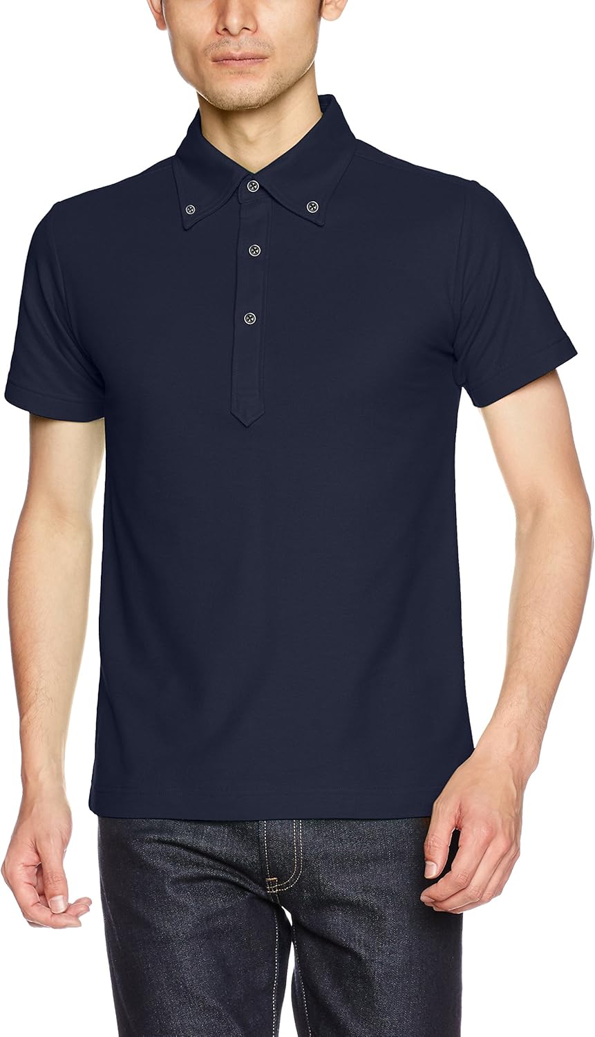 

Мужская поло-рубашка United Athle 505101 Dry Kanoko Utility, 5,3 унции, на пуговицах, с карманами, темно-синий