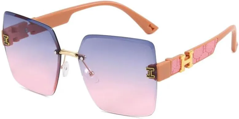 

Модные европейские и американские солнцезащитные очки премиум-класса в крупной оправе | безрамочный декоративный дизайн - роскошный нейтральный оттенок DHJKLUJO, 5