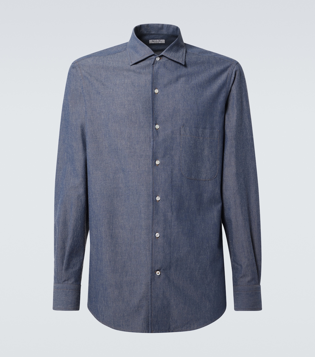 

Рубашка André из ткани шамбре Loro Piana, Blue Navy Sandstone