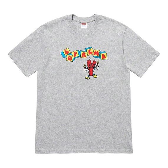 

Футболка ss19 dynamite tee printing short sleeve gray Supreme, серый